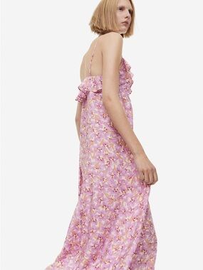 H&M Purple Floral Ruffle Maxi Dress
